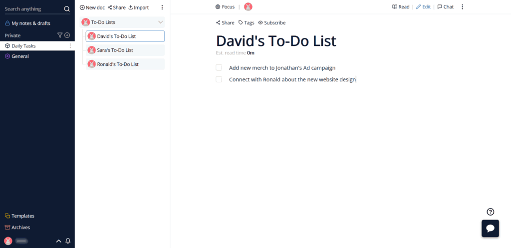To Do List Example