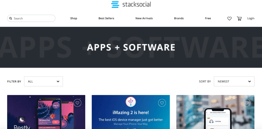 StackSocial apps and software marketplace home page