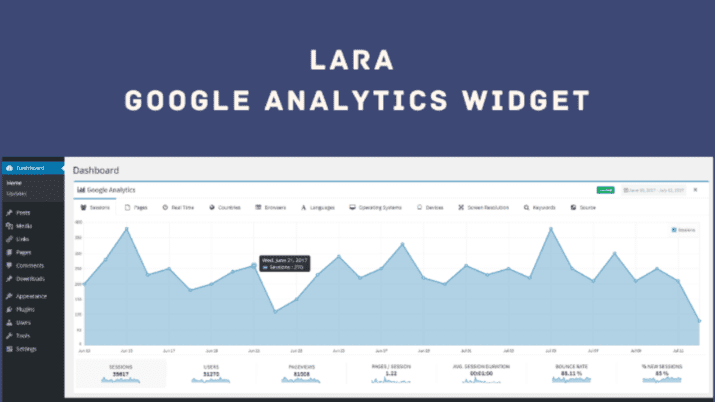 Lara, Google Analytics widget for Wordpress