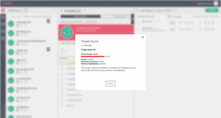 Virusdie malware scan and removal reports